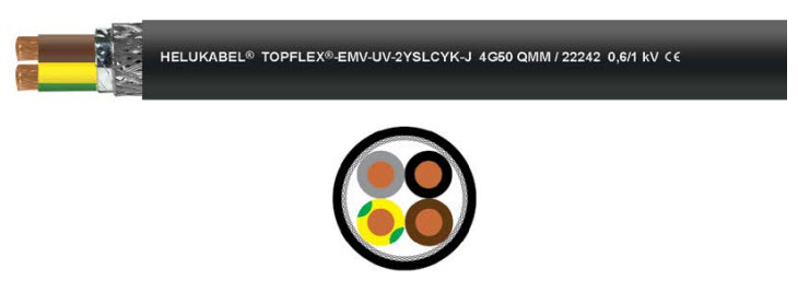 TOPFLEX Helukabel | TOPFLEX-EMV-UV-2YSLCYK-J black 4 G 1.5 mm² TOPFLEX Helukabel | TOPFLEX-EMV-UV-2YSLCYK-J black 4 G 1.5 mm²