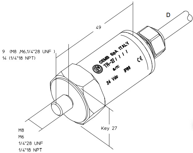 Cảm biến đo độ rung CEMB - TR-27 CEMB - CEMB VIệt Nam Cảm biến đo độ rung CEMB - TR-27 CEMB - CEMB VIệt Nam