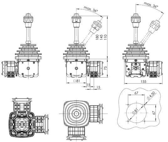 Cần gạt điều khiển VNS0 Spohn Burkhardt | Joystick VNS0 Spohn Burkhardt Cần gạt điều khiển VNS0 Spohn Burkhardt | Joystick VNS0 Spohn Burkhardt