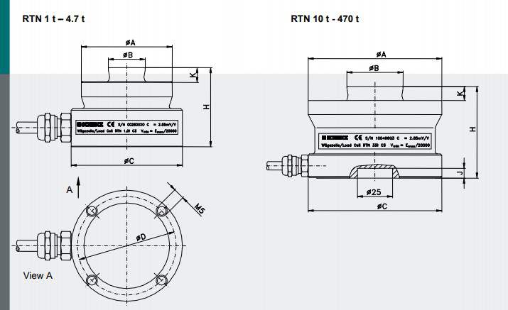 Bản vẽ kĩ thuật RTN 4.7 t Schenck process Loadcell Bản vẽ kĩ thuật RTN 4.7 t Schenck process Loadcell