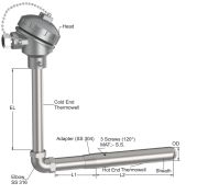Can nhiệt L đo nhôm lỏng | T-950 Tempsens