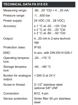 FA 515 Ex Cs Instruments | Đầu dò điểm sương chống cháy nổ FA 515 Ex Cs Instruments | Đầu dò điểm sương chống cháy nổ