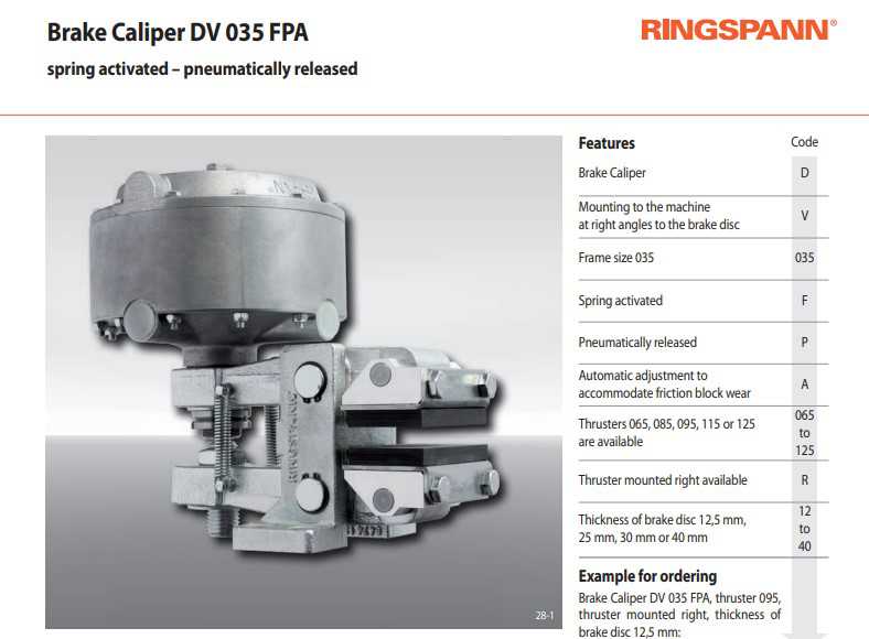 Order code Thắng khí nén DV-035-FPA Ringspann Order code Thắng khí nén DV-035-FPA Ringspann